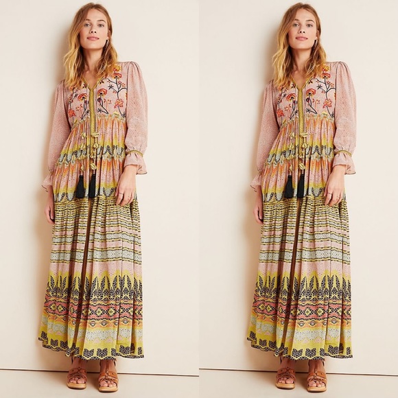 Anthropologie Dresses & Skirts - Anthropologie Giorgia Embroidered Maxi Dress